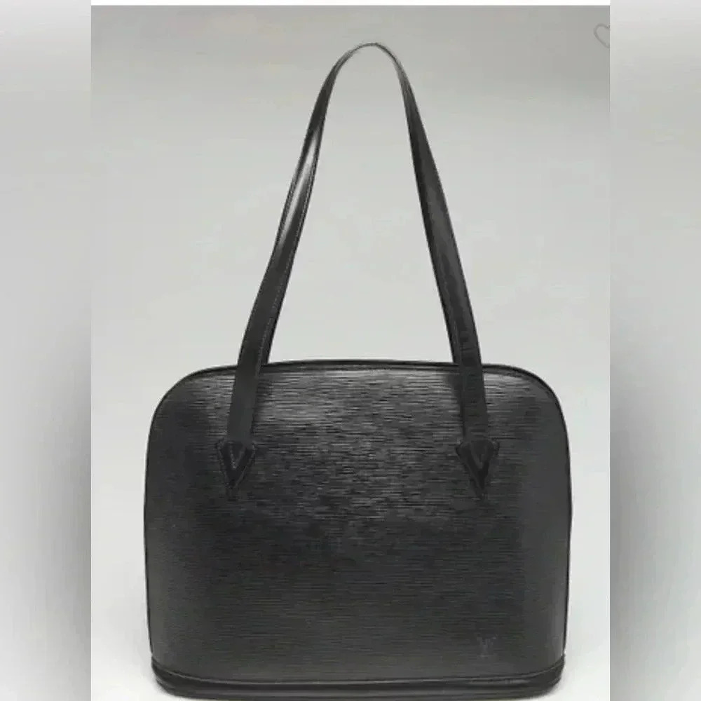 Louis Vuitton Black Leather Tote Bag